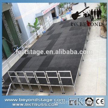 RK portable stage with handrail. outdoor concert stage